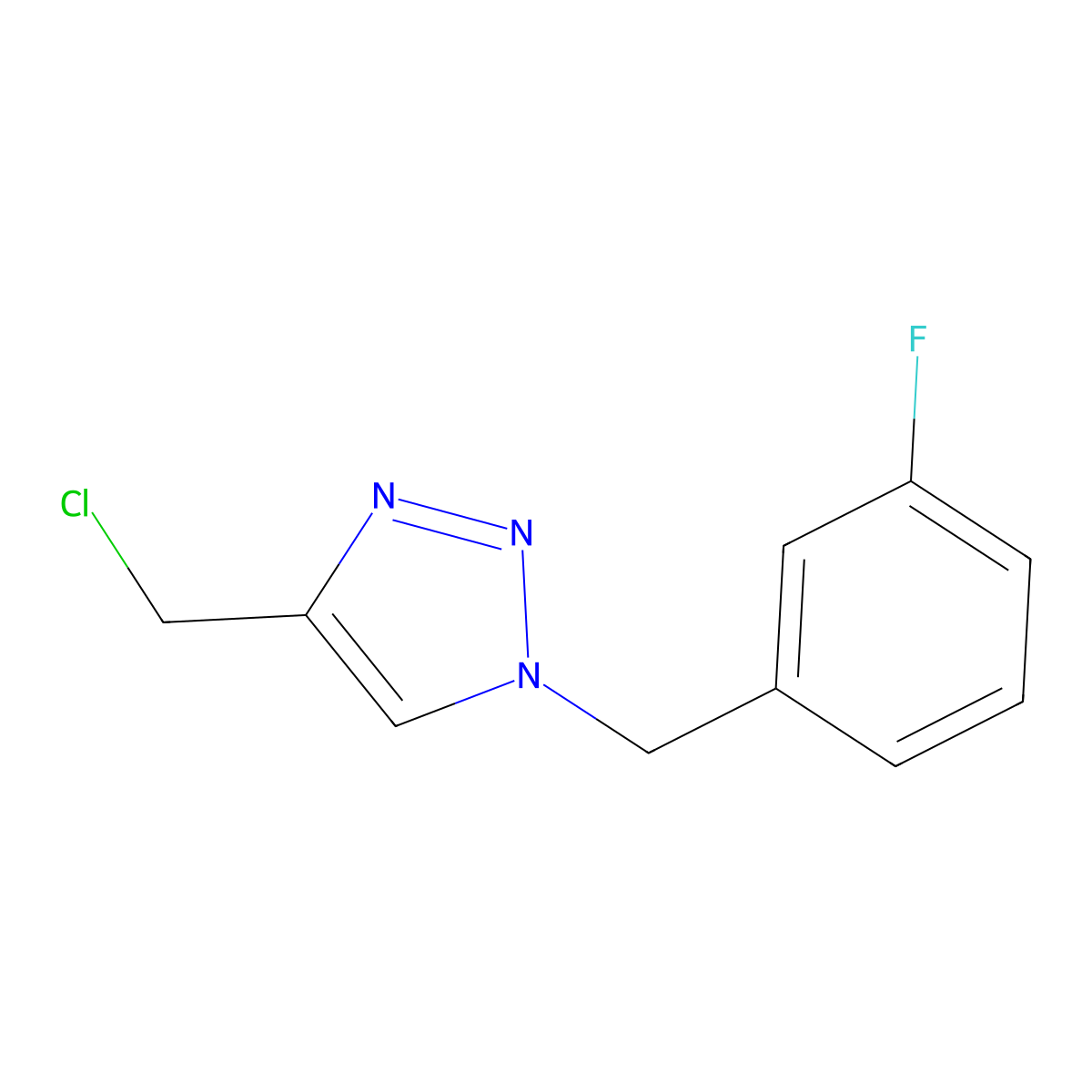 4-(chloromethyl)-1-(3-fluorobenzyl)-1H-1,2,3-triazole molecular structure, CAS 1247179-50-5