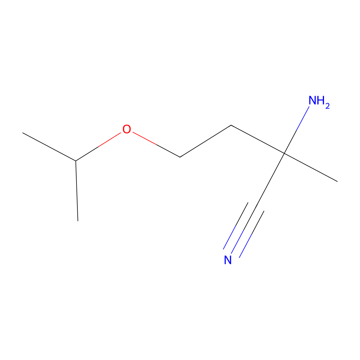 2-Amino-2-methyl-4-(propan-2-yloxy)butanenitrile molecular structure, CAS 1247180-91-1