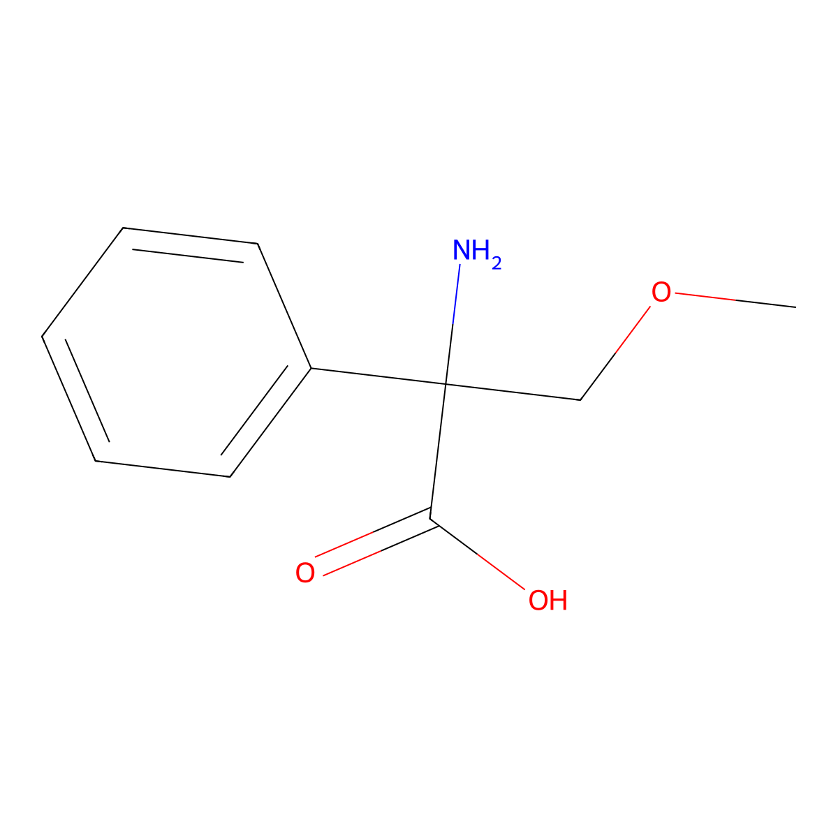 2-Amino-3-methoxy-2-phenylpropanoic acid molecular structure, CAS 1247181-80-1