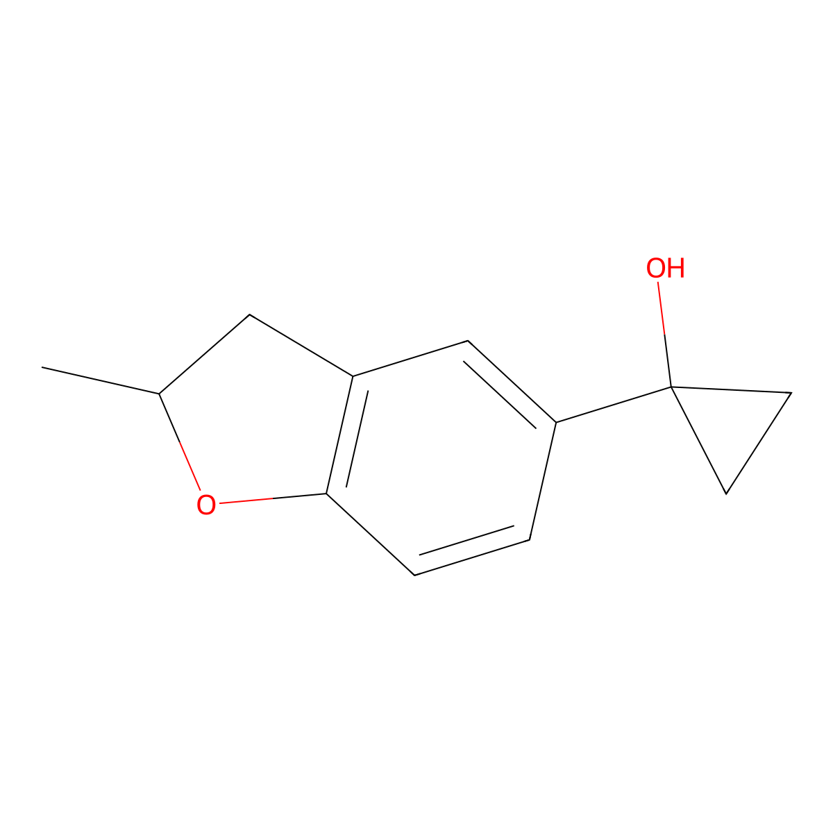 1-(2-Methyl-2,3-dihydrobenzofuran-5-yl)cyclopropan-1-ol molecular structure, CAS 1247183-42-1