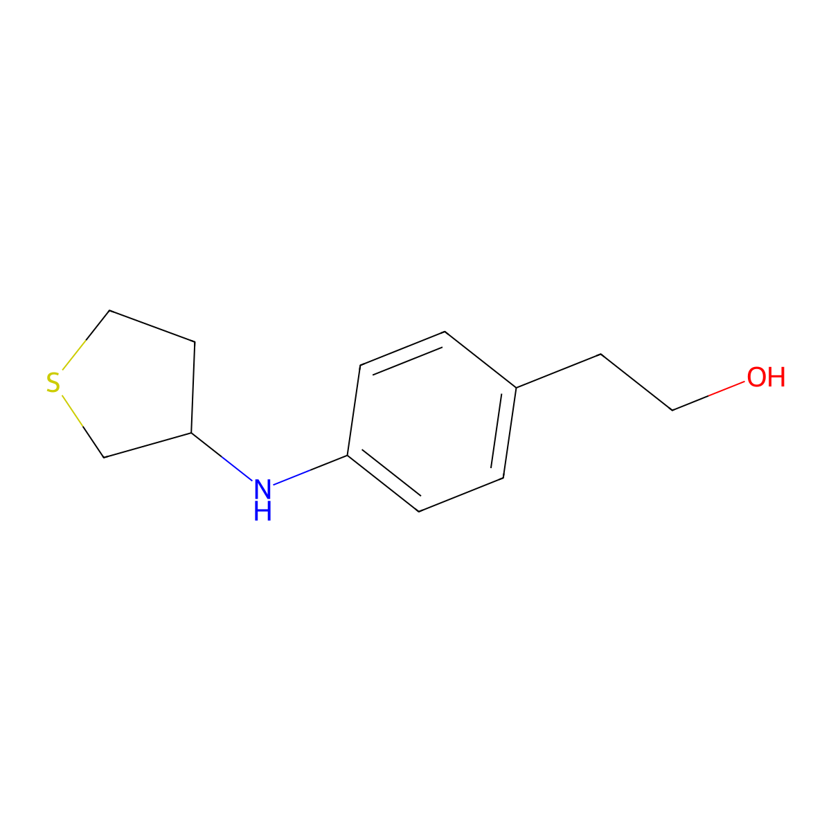 2-{4-[(Thiolan-3-yl)amino]phenyl}ethan-1-ol molecular structure, CAS 1247183-86-3