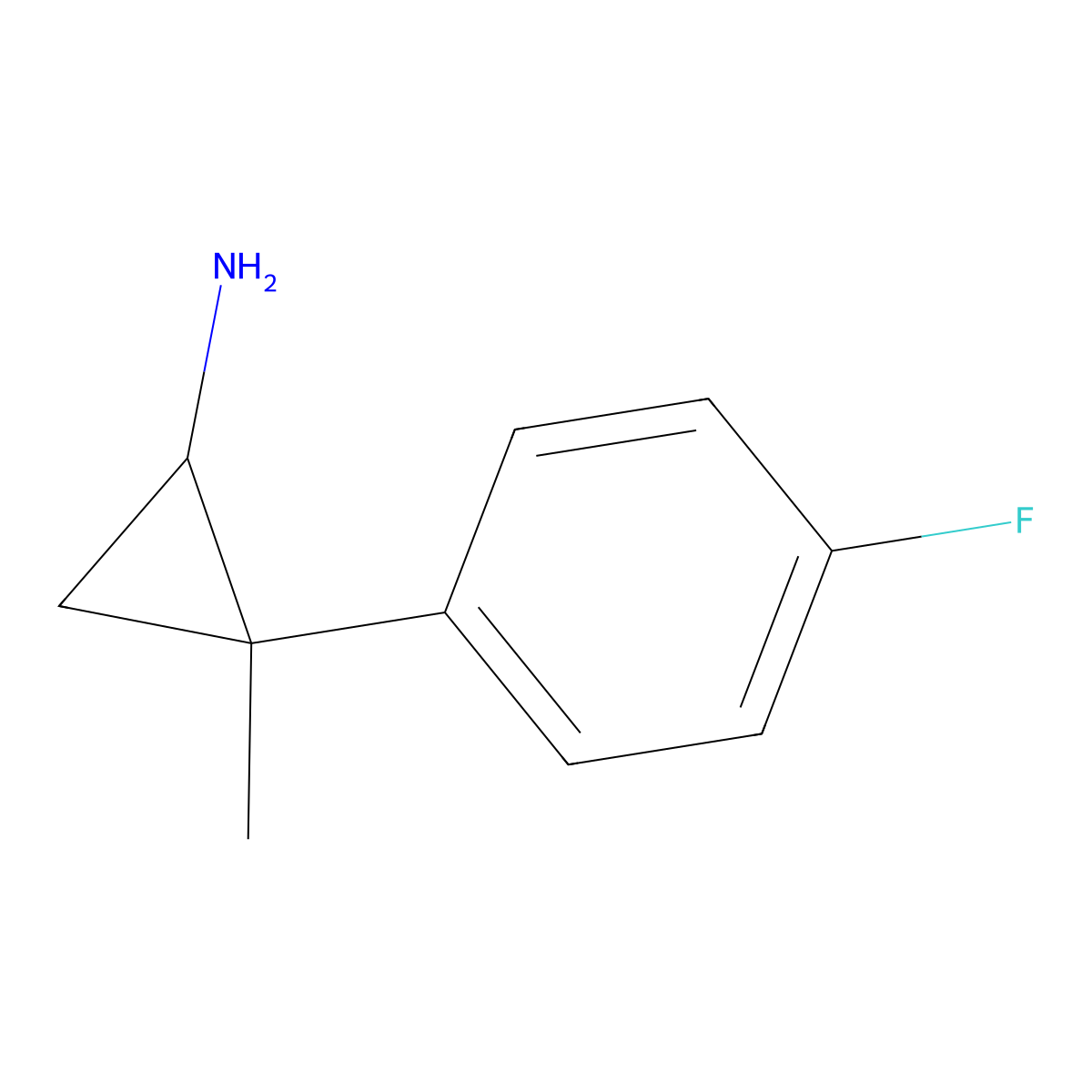 2-(4-Fluorophenyl)-2-methylcyclopropan-1-amine molecular structure, CAS 1247184-31-1