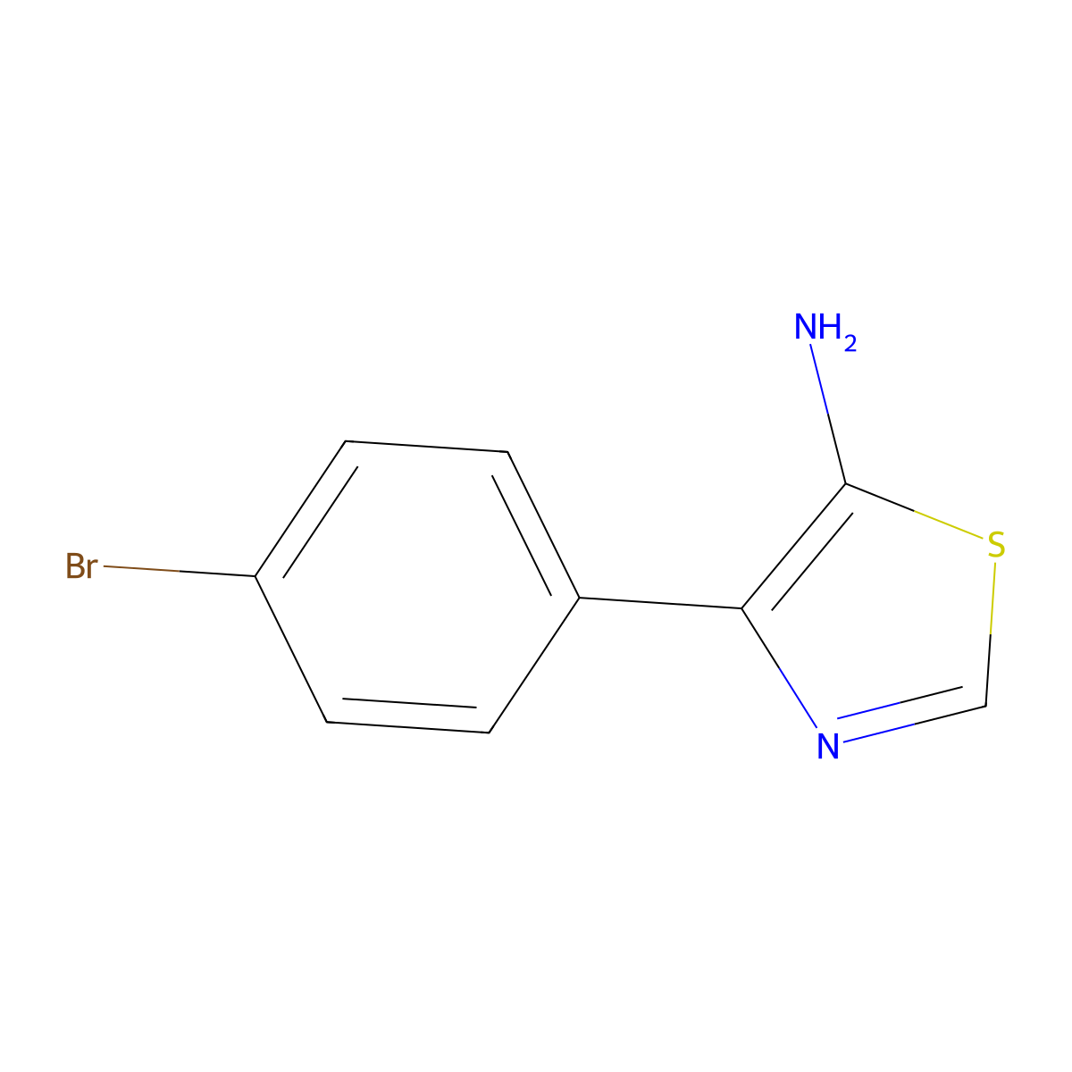 4-(4-Bromophenyl)-1,3-thiazol-5-amine molecular structure, CAS 1247184-71-9