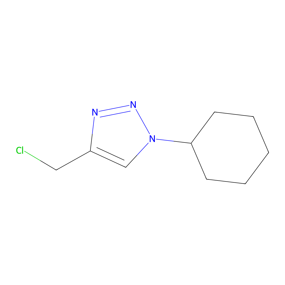 4-(chloromethyl)-1-cyclohexyl-1H-1,2,3-triazole molecular structure, CAS 1247185-18-7
