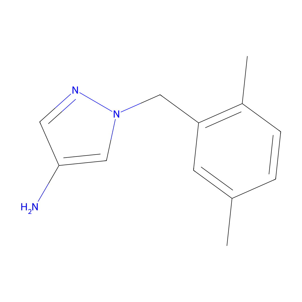 1-(2,5-Dimethylbenzyl)-1h-pyrazol-4-amine molecular structure, CAS 1247185-26-7