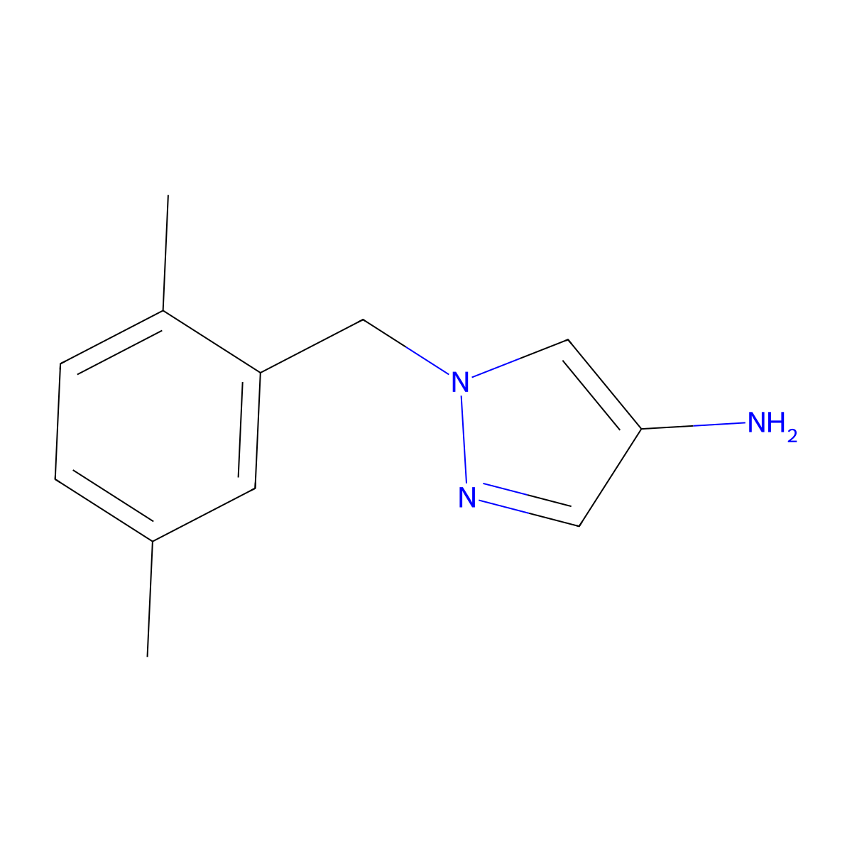 1-(2,5-Dimethylbenzyl)-1h-pyrazol-4-amine molecular structure, CAS 1247185-26-7