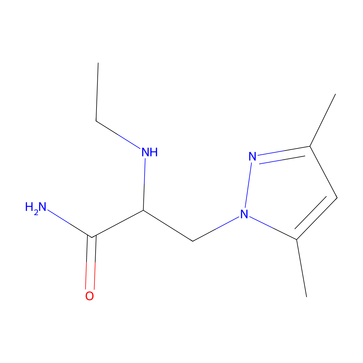 3-(3,5-Dimethyl-1h-pyrazol-1-yl)-2-(ethylamino)propanamide molecular structure, CAS 1247186-47-5
