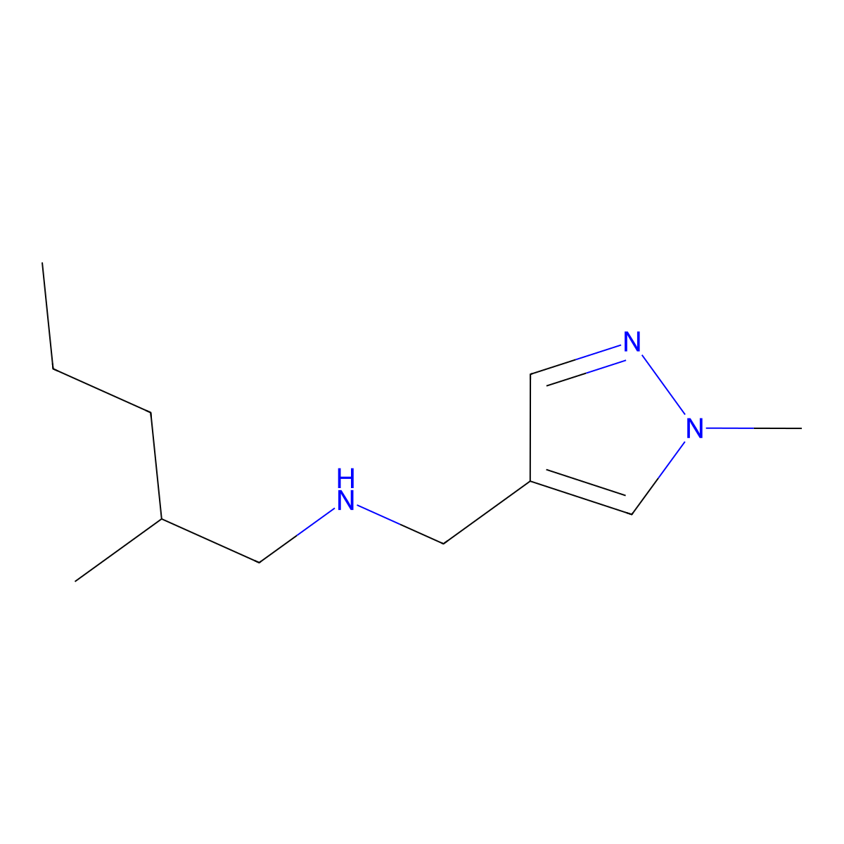 [(1-Methyl-1H-pyrazol-4-yl)methyl](2-methylpentyl)amine molecular structure, CAS 1247188-02-8