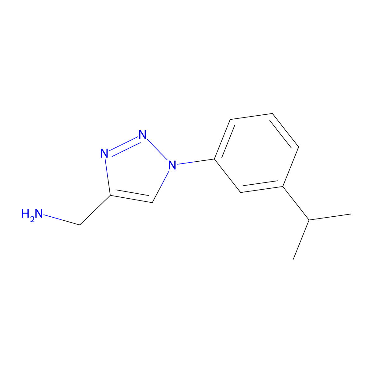 {1-[3-(propan-2-yl)phenyl]-1H-1,2,3-triazol-4-yl}methanamine molecular structure, CAS 1247188-07-3
