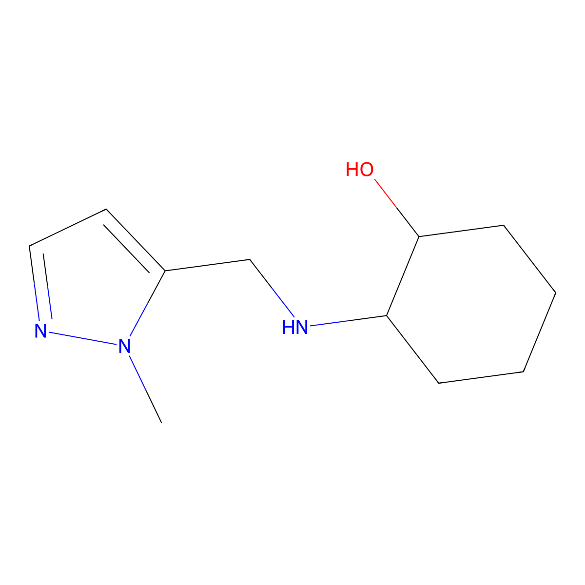 2-{[(1-methyl-1H-pyrazol-5-yl)methyl]amino}cyclohexan-1-ol molecular structure, CAS 1247189-09-8