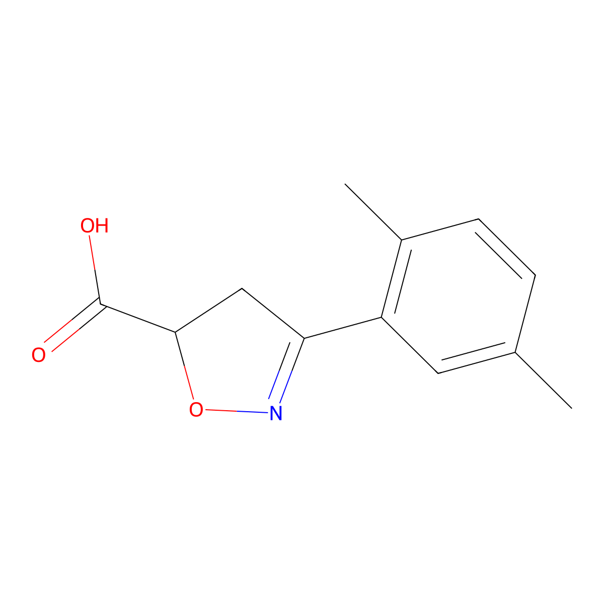 3-(2,5-Dimethylphenyl)-4,5-dihydro-1,2-oxazole-5-carboxylic acid molecular structure, CAS 1247189-55-4