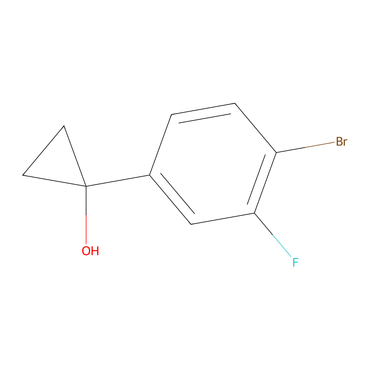 1-(4-Bromo-3-fluorophenyl)cyclopropan-1-ol molecular structure, CAS 1247191-31-6
