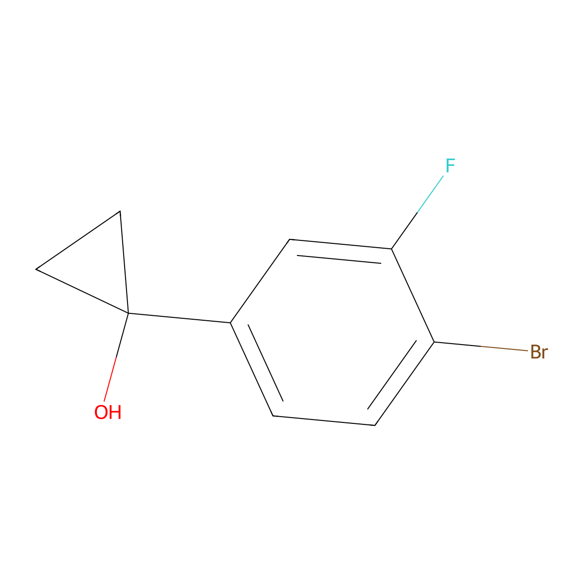 1-(4-Bromo-3-fluorophenyl)cyclopropan-1-ol molecular structure, CAS 1247191-31-6