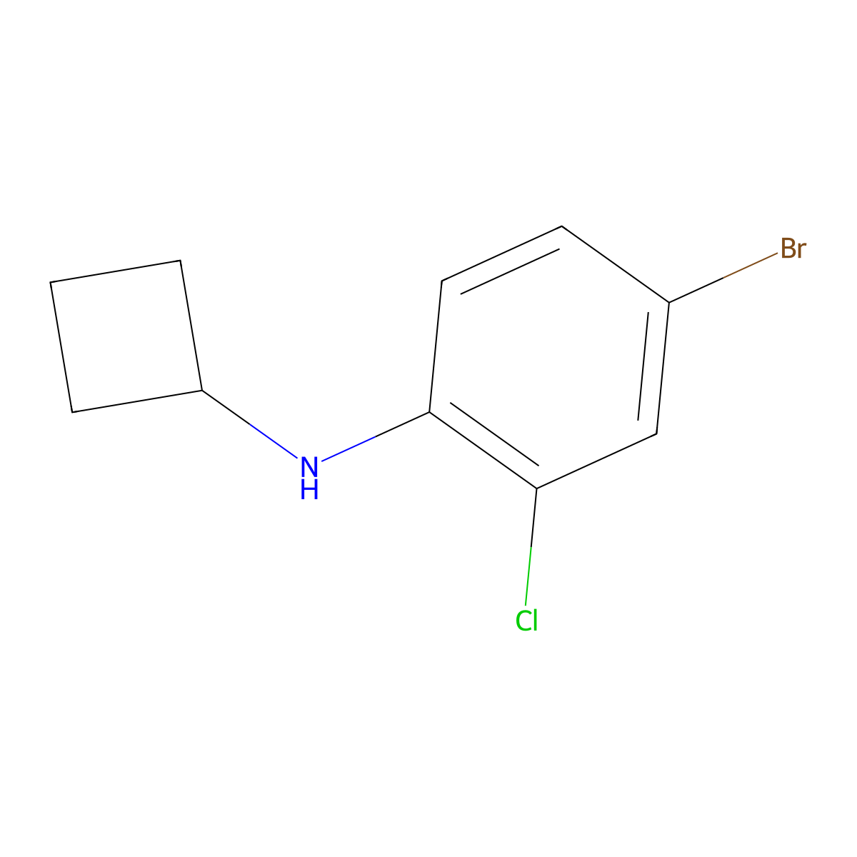 4-bromo-2-chloro-N-cyclobutylaniline molecular structure, CAS 1247192-13-7