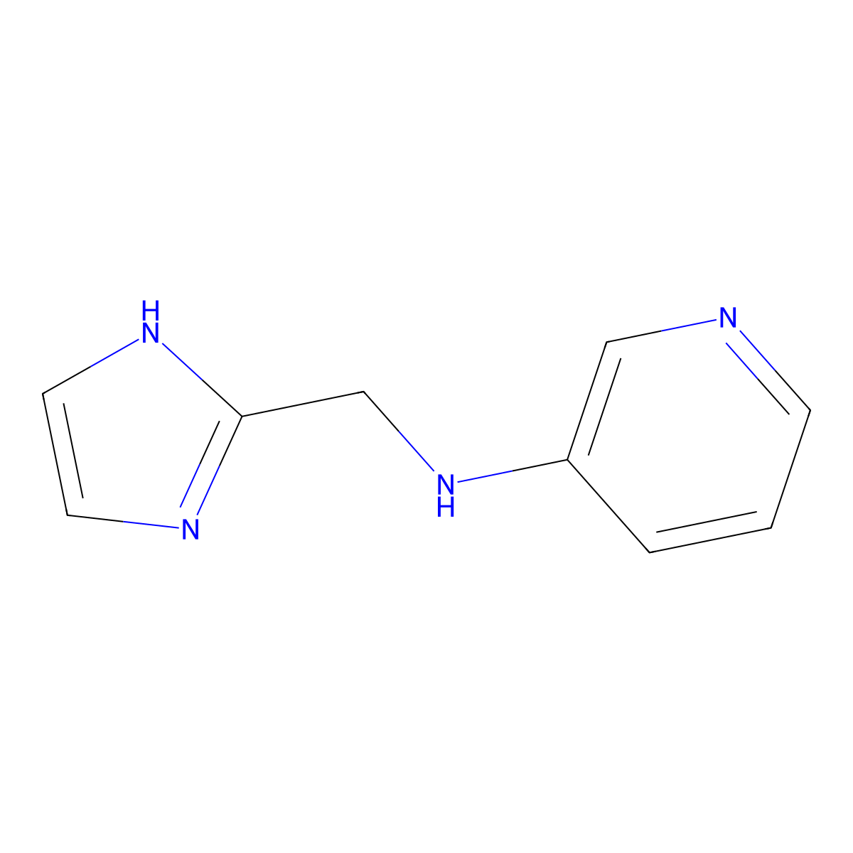 N-[(1H-imidazol-2-yl)methyl]pyridin-3-amine molecular structure, CAS 1247192-19-3