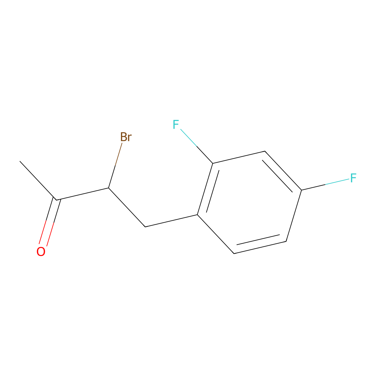 3-Bromo-4-(2,4-difluorophenyl)butan-2-one molecular structure, CAS 1247192-90-0