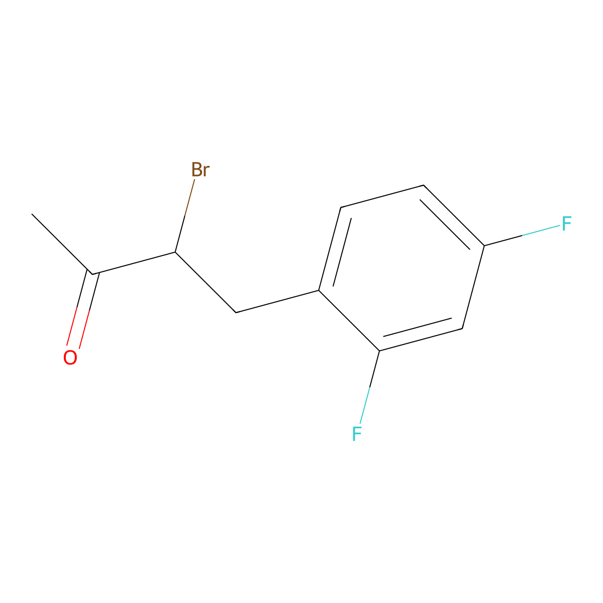 3-Bromo-4-(2,4-difluorophenyl)butan-2-one molecular structure, CAS 1247192-90-0