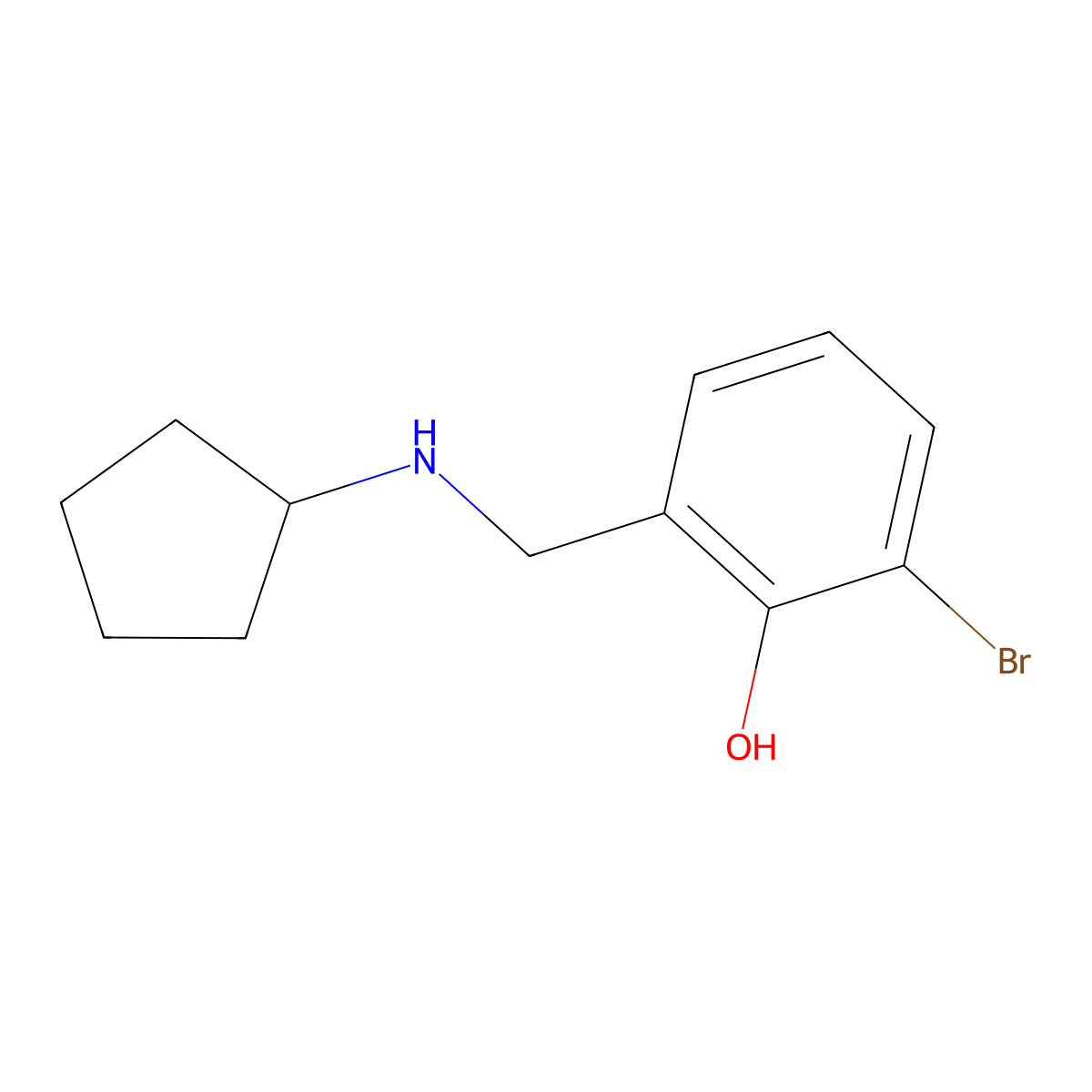 2-Bromo-6-[(cyclopentylamino)methyl]phenol molecular structure, CAS 1247195-07-8