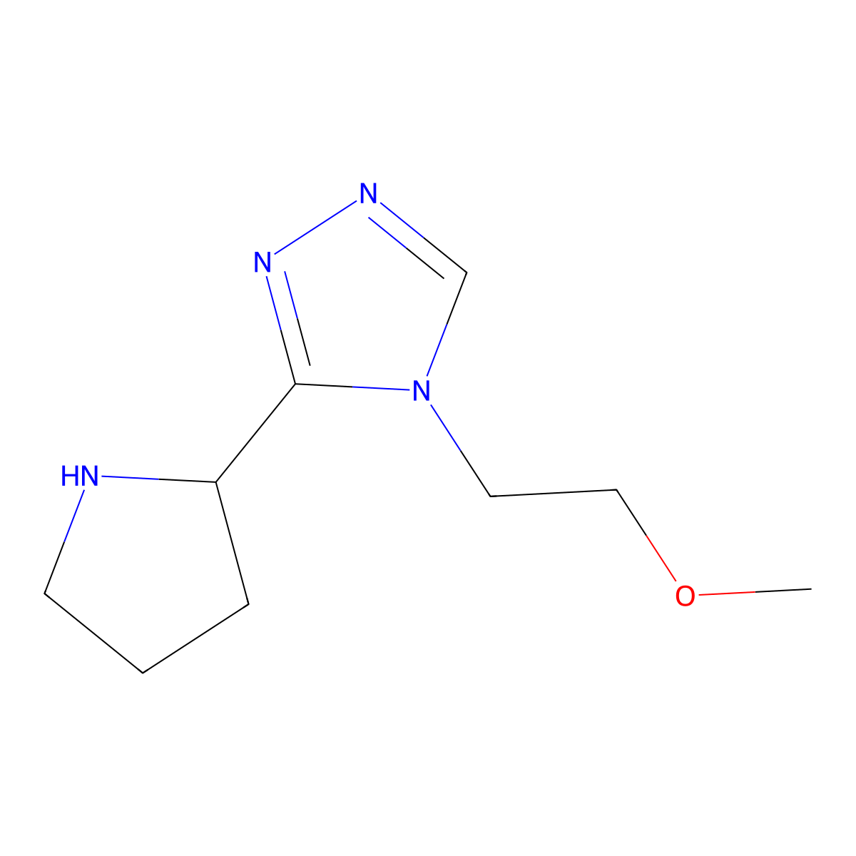 4-(2-Methoxyethyl)-3-(pyrrolidin-2-yl)-4H-1,2,4-triazole molecular structure, CAS 1247196-23-1