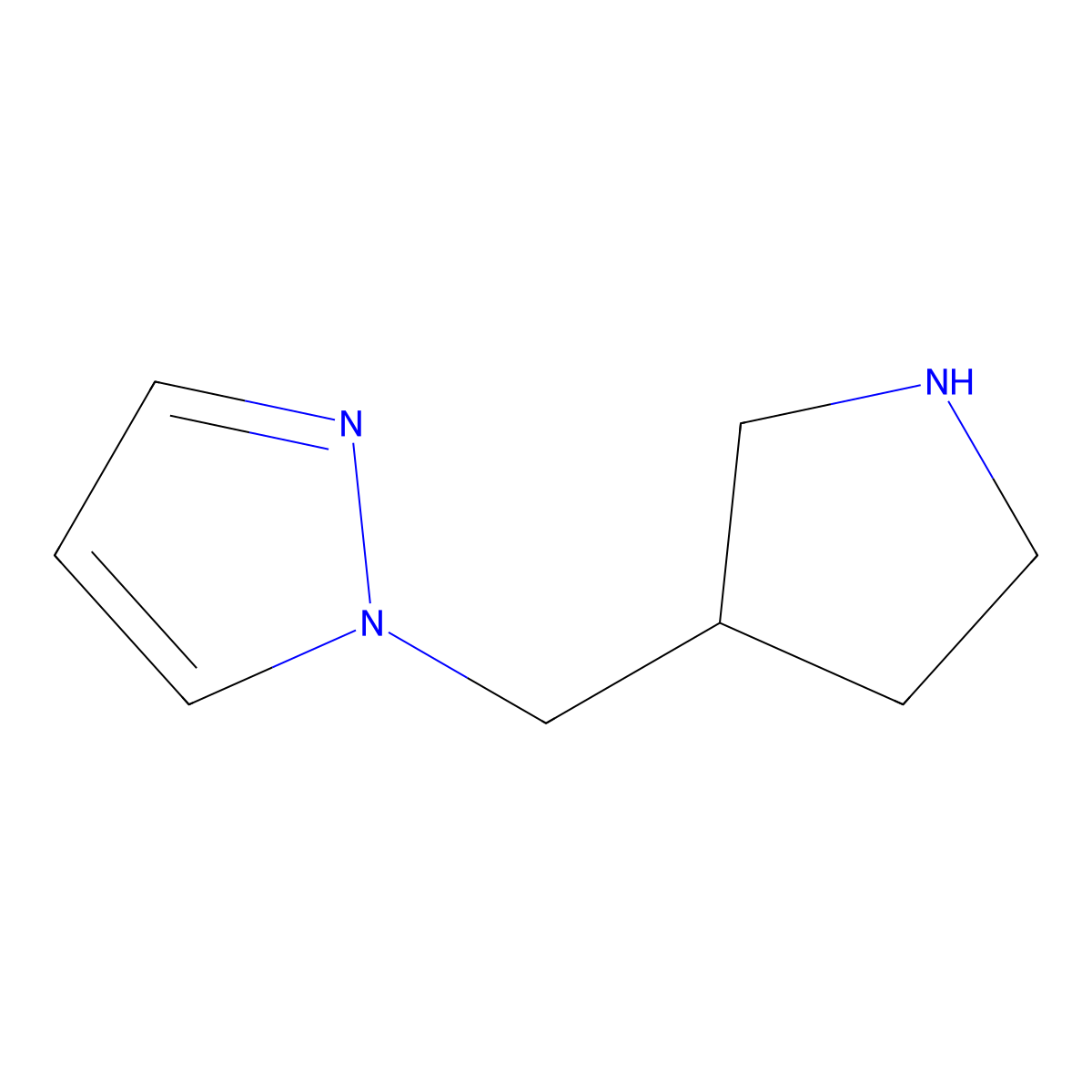 1-[(pyrrolidin-3-yl)methyl]-1H-pyrazole molecular structure, CAS 1247196-45-7