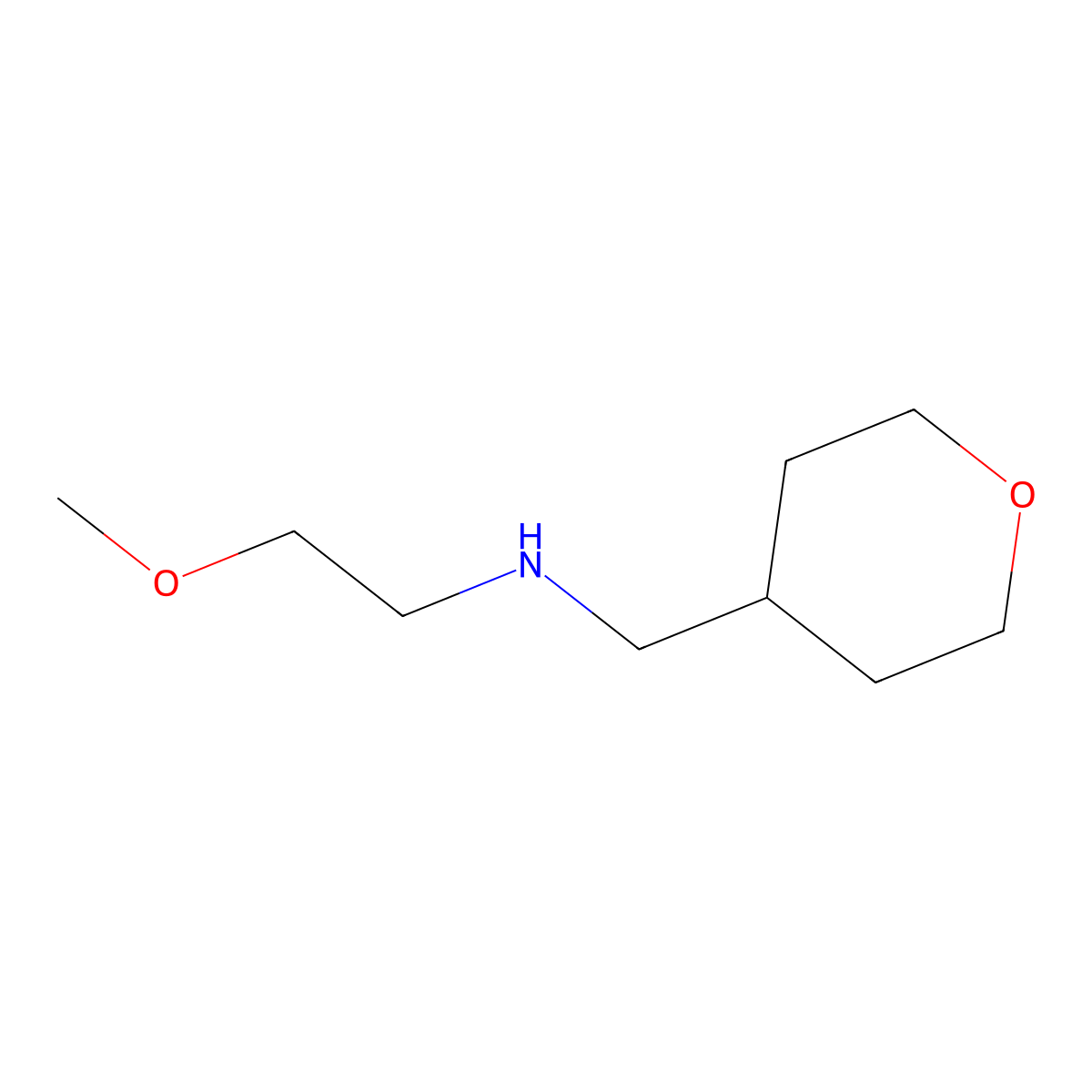 (2-Methoxyethyl)[(oxan-4-yl)methyl]amine molecular structure, CAS 1247197-13-2