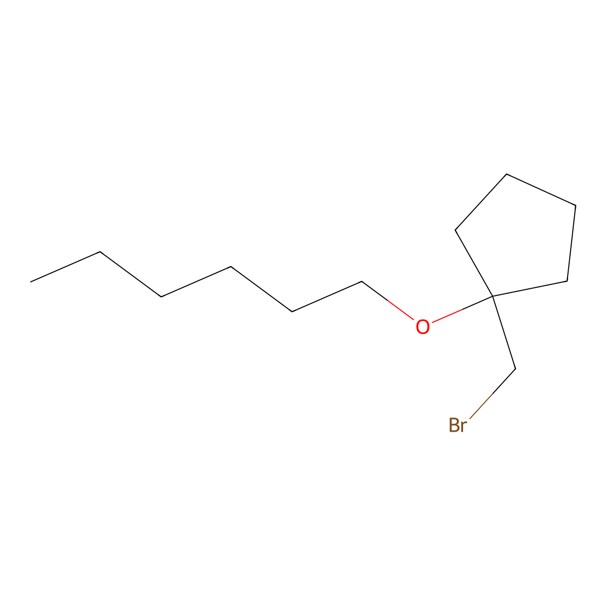 1-(Bromomethyl)-1-(hexyloxy)cyclopentane molecular structure, CAS 1247197-57-4