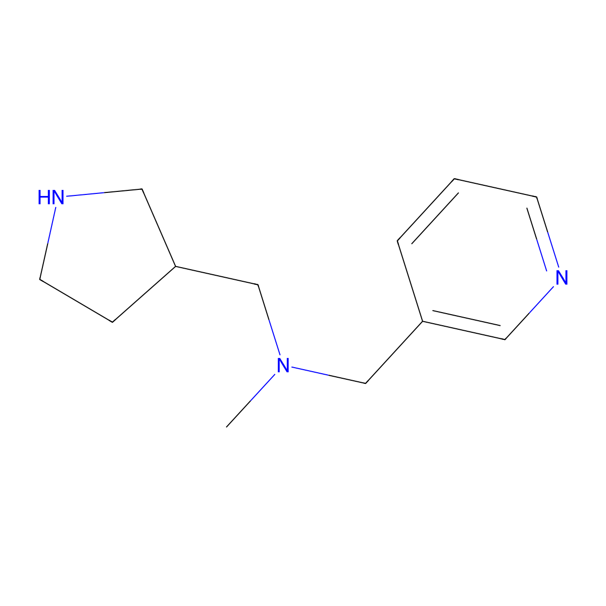 Methyl(pyridin-3-ylmethyl)(pyrrolidin-3-ylmethyl)amine molecular structure, CAS 1247198-29-3
