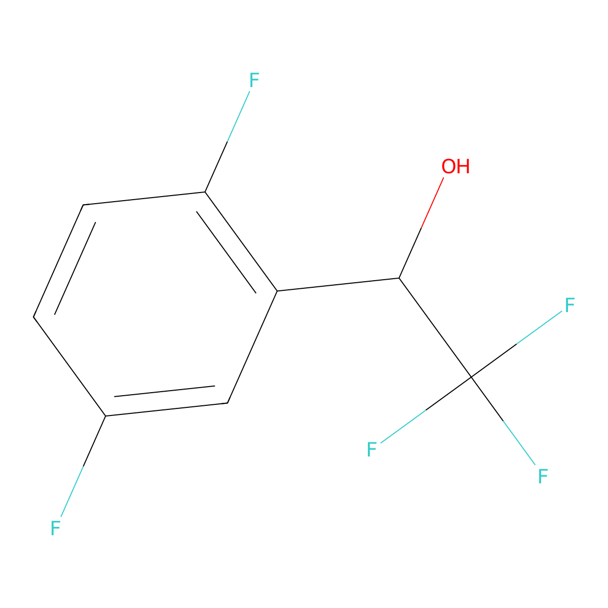 1-(2,5-Difluorophenyl)-2,2,2-trifluoroethan-1-ol molecular structure, CAS 1247201-42-8
