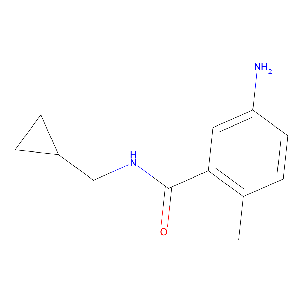 5-Amino-N-cyclopropylmethyl-2-methyl-benzamide molecular structure, CAS 1247202-97-6