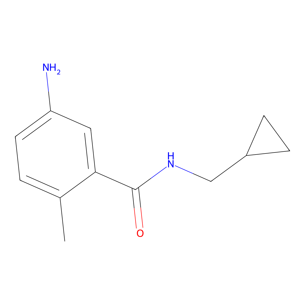5-Amino-N-cyclopropylmethyl-2-methyl-benzamide molecular structure, CAS 1247202-97-6