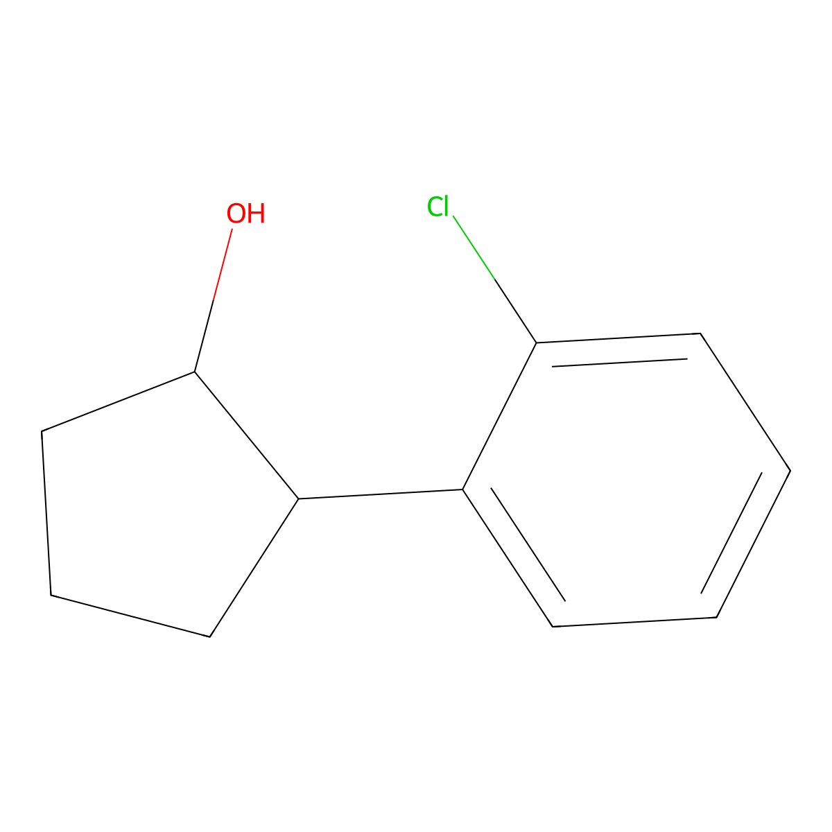 2-(2-Chlorophenyl)cyclopentan-1-ol molecular structure, CAS 1247203-73-1