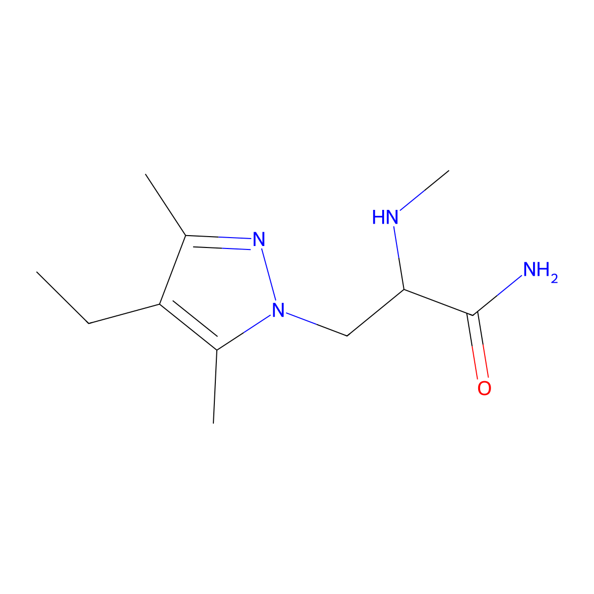 3-(4-Ethyl-3,5-dimethyl-1h-pyrazol-1-yl)-2-(methylamino)propanamide molecular structure, CAS 1247204-71-2