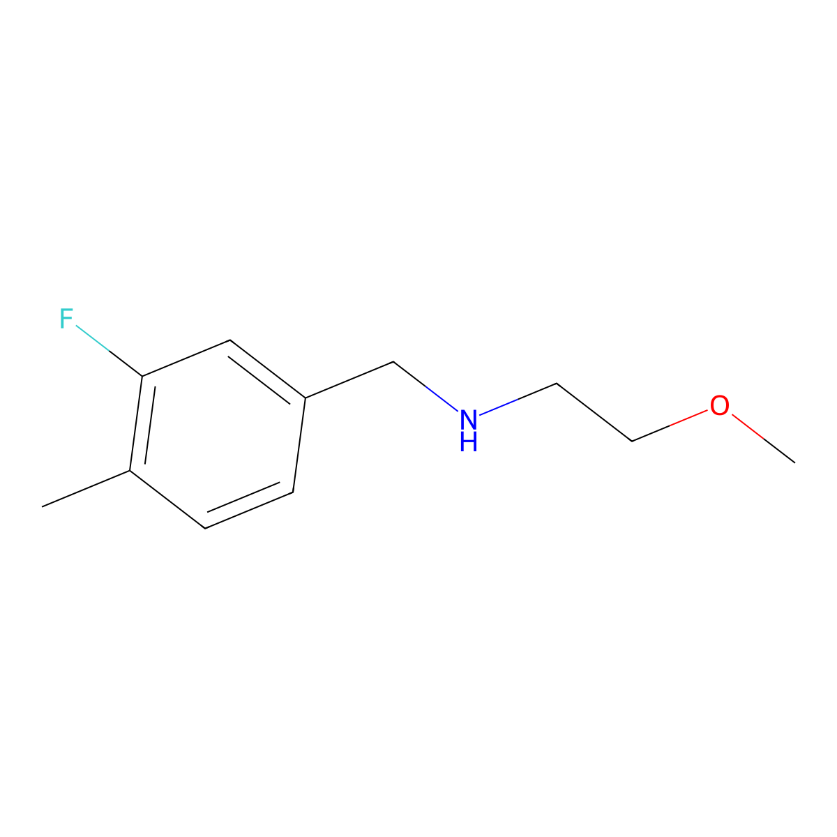 [(3-Fluoro-4-methylphenyl)methyl](2-methoxyethyl)amine molecular structure, CAS 1247205-56-6