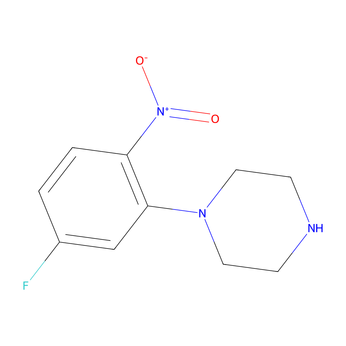 1-(5-Fluoro-2-nitrophenyl)piperazine molecular structure, CAS 1247208-56-5