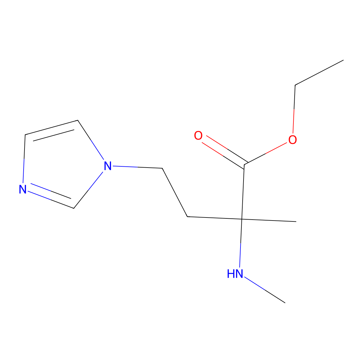 Ethyl 4-(1h-imidazol-1-yl)-2-methyl-2-(methylamino)butanoate molecular structure, CAS 1247209-73-9