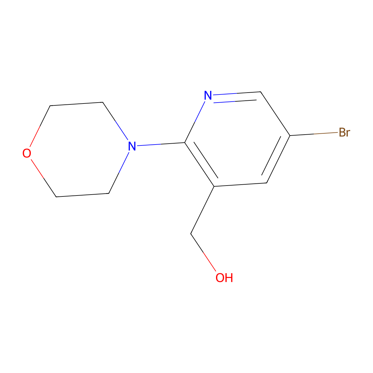 [5-Bromo-2-(morpholin-4-yl)pyridin-3-yl]methanol molecular structure, CAS 1247213-10-0