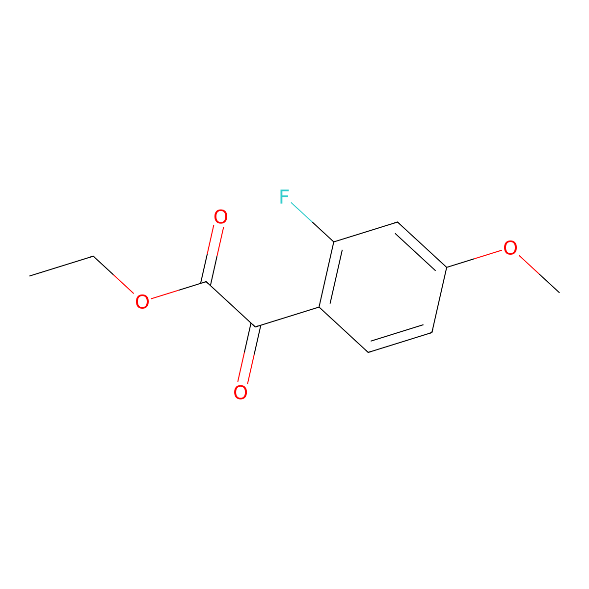 Ethyl 2-(2-fluoro-4-methoxyphenyl)-2-oxoacetate molecular structure, CAS 1247214-31-8