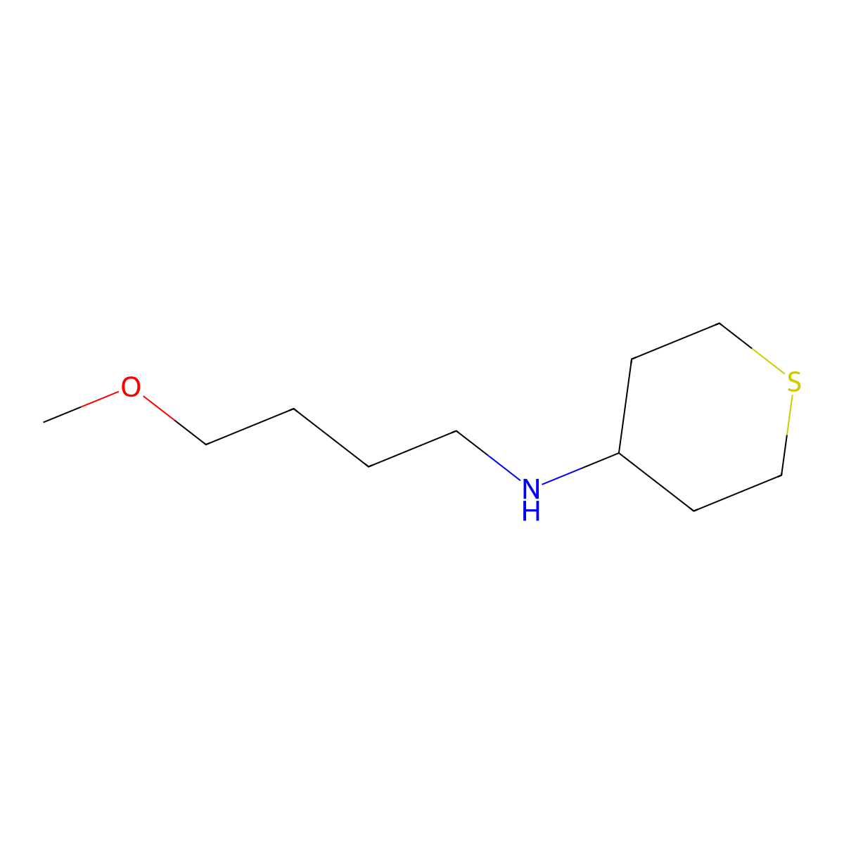 N-(4-methoxybutyl)thian-4-amine molecular structure, CAS 1247215-98-0