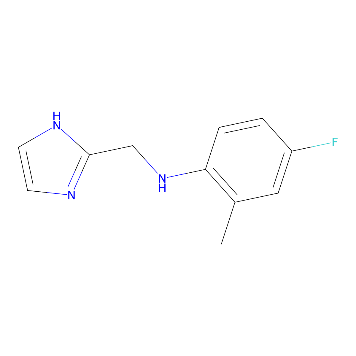 4-fluoro-N-[(1H-imidazol-2-yl)methyl]-2-methylaniline molecular structure, CAS 1247216-45-0