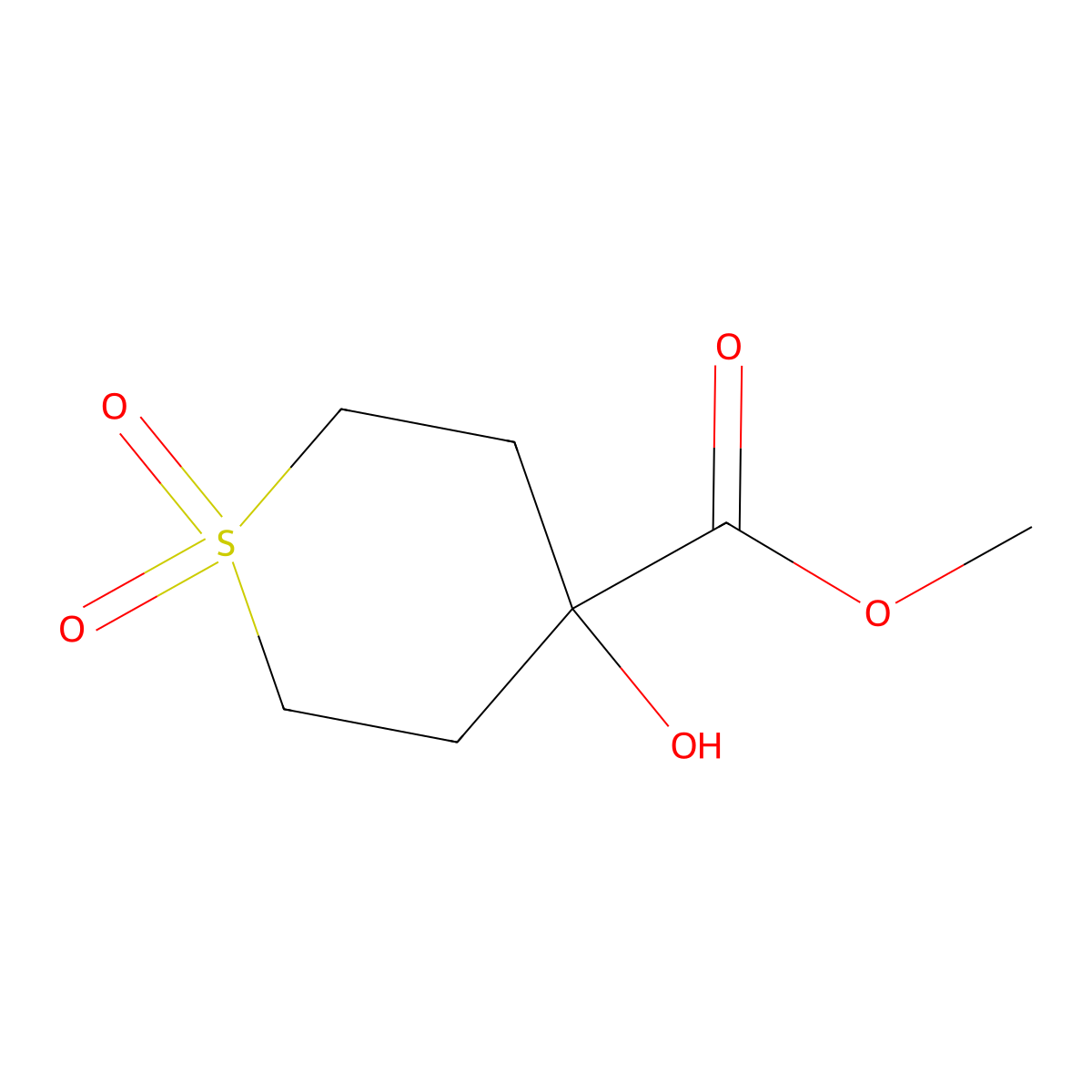 Methyl 4-hydroxy-1,1-dioxo-1lambda6-thiane-4-carboxylate molecular structure, CAS 1247216-52-9