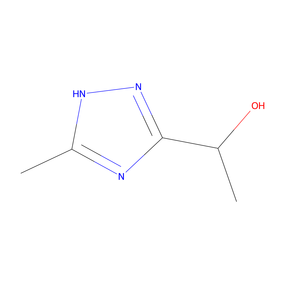 1-(3-methyl-1H-1,2,4-triazol-5-yl)ethan-1-ol molecular structure, CAS 1247216-82-5
