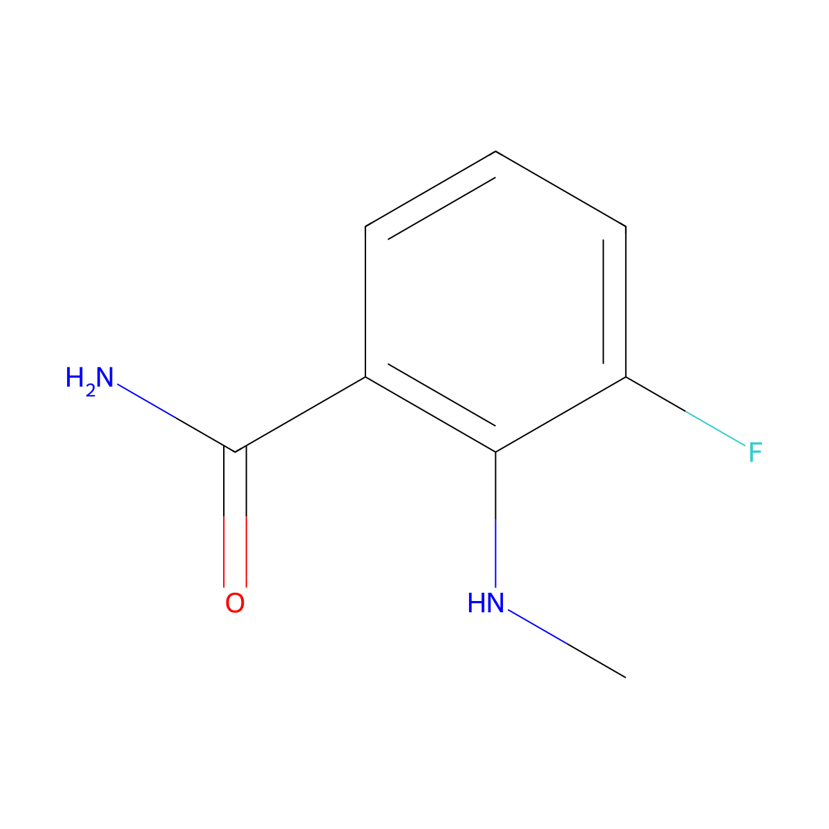 3-Fluoro-2-(methylamino)benzamide molecular structure, CAS 1247217-07-7