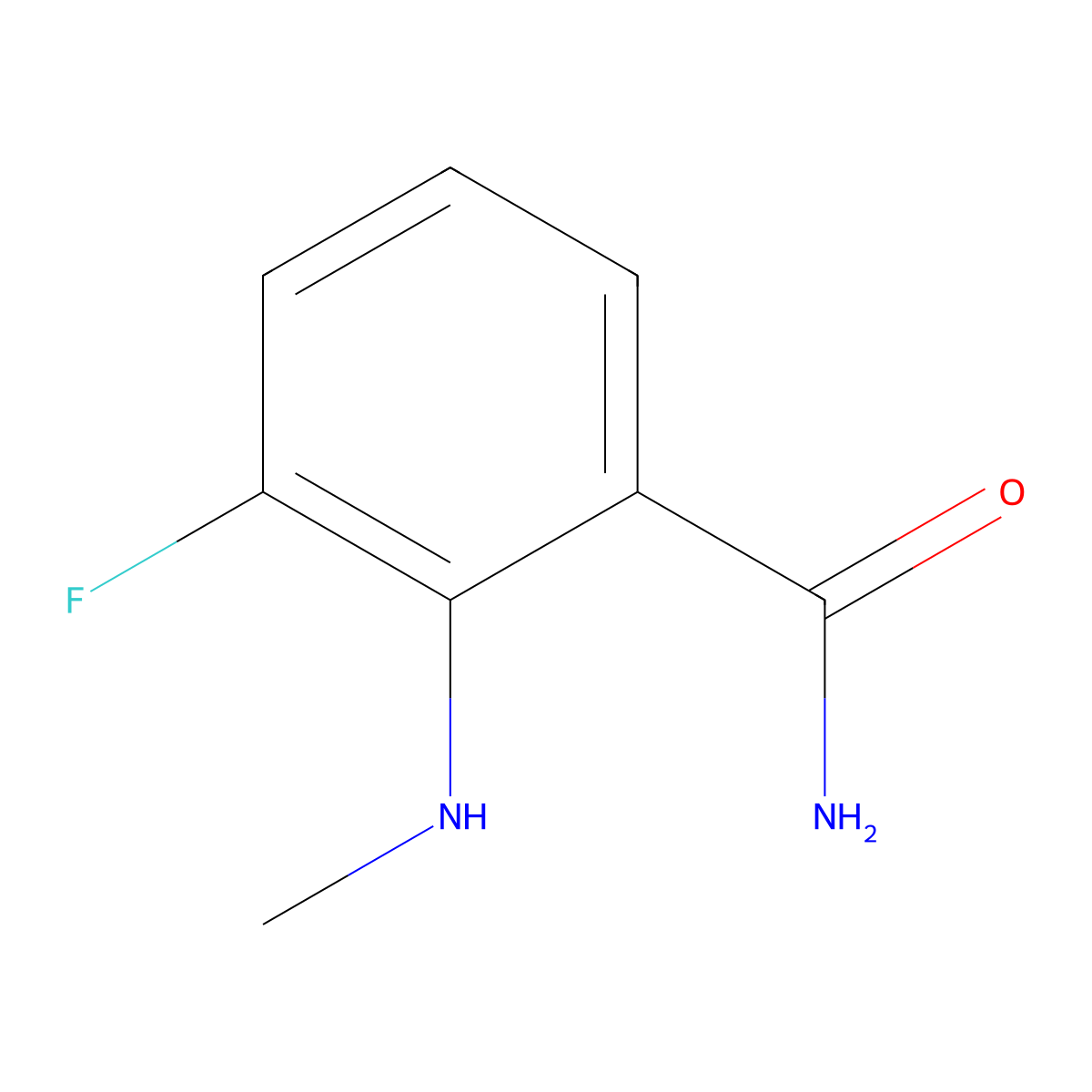 3-Fluoro-2-(methylamino)benzamide molecular structure, CAS 1247217-07-7