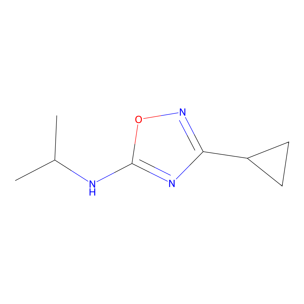 3-Cyclopropyl-N-isopropyl-1,2,4-oxadiazol-5-amine molecular structure, CAS 1247217-43-1