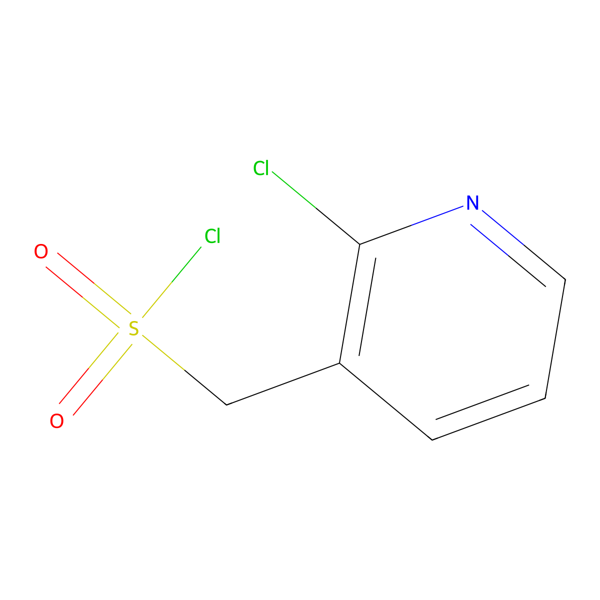 (2-Chloropyridin-3-yl)methanesulfonyl chloride molecular structure, CAS 1247217-72-6