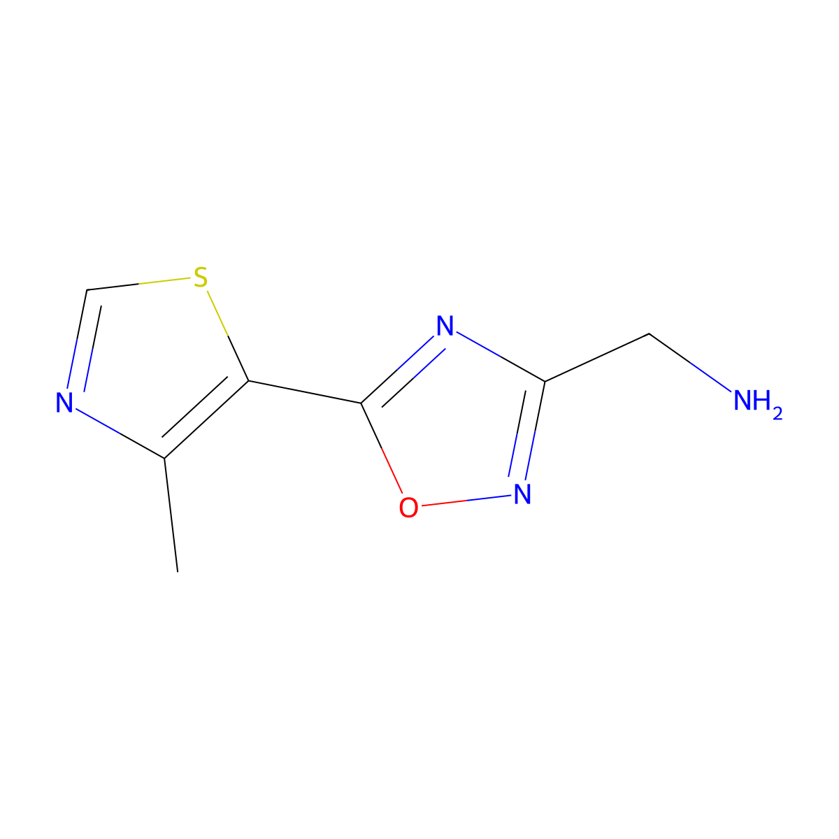 [5-(4-Methyl-1,3-thiazol-5-yl)-1,2,4-oxadiazol-3-yl]methanamine molecular structure, CAS 1247219-09-5