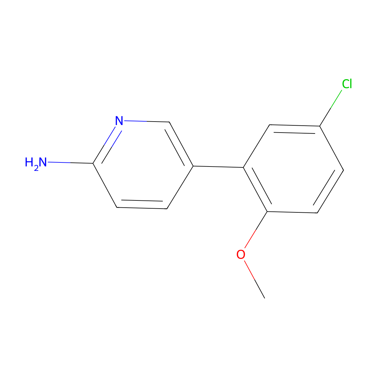 5-(5-Chloro-2-methoxyphenyl)pyridin-2-amine molecular structure, CAS 1247222-13-4