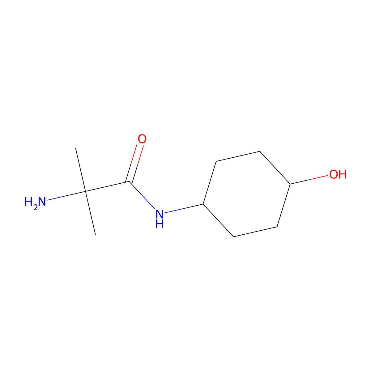 2-amino-N-(4-hydroxycyclohexyl)-2-methylpropanamide molecular structure, CAS 1247222-77-0