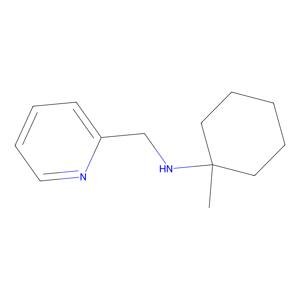 1-methyl-N-(pyridin-2-ylmethyl)cyclohexan-1-amine molecular structure, CAS 1247224-05-0