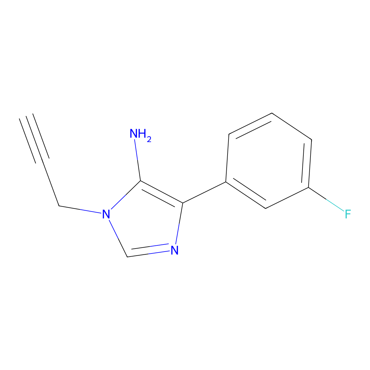 4-(3-Fluorophenyl)-1-(prop-2-yn-1-yl)-1H-imidazol-5-amine molecular structure, CAS 1247227-07-1